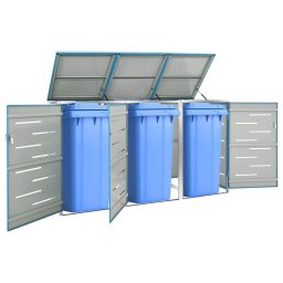 Magazie pentru trei pubele, 207x77,5x112,5 cm, otel inoxidabil GartenMobel Dekor