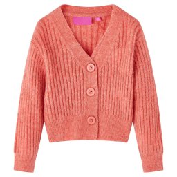Cardigan pentru copii tricotat, roz mediu, 116 GartenMobel Dekor