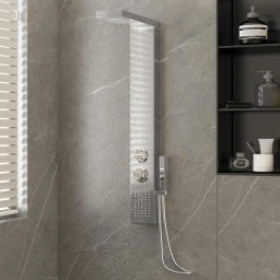 Sistem panou de dus, patrat, otel inoxidabil GartenMobel Dekor