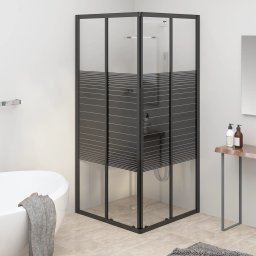 Cabina de dus cu dungi, negru, 80x80x180 cm, ESG GartenMobel Dekor