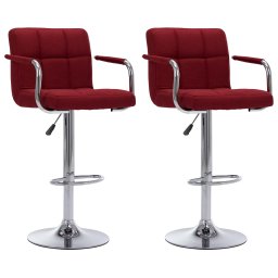 Scaune de bar, 2 buc., rosu vin, material textil GartenMobel Dekor