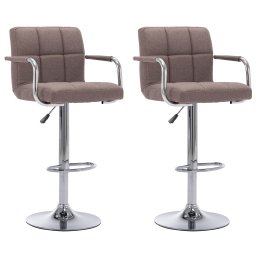 Scaune de bar, 2 buc., gri taupe, material textil GartenMobel Dekor