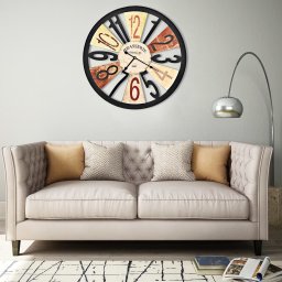 Ceas de perete, multicolor, 60 cm, metal GartenMobel Dekor