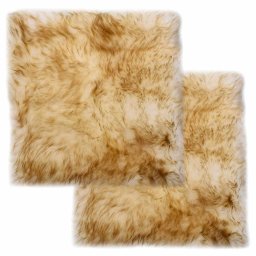 Pernute scaun 2 buc, maro melanj 40x40 cm, piele oaie naturala GartenMobel Dekor