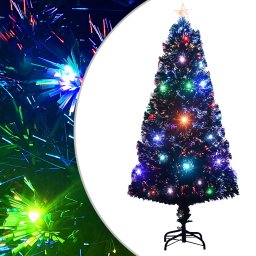 Brad de Craciun pre-iluminat cu suport si LED-uri, 120 cm, fibra optica GartenMobel Dekor