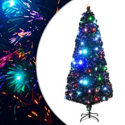 Brad de Craciun pre-iluminat cu suport si LED-uri, 210 cm, fibra optica GartenMobel Dekor
