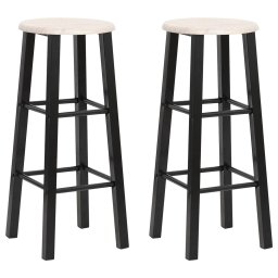 Scaune de bar, 2 buc., negru, MDF GartenMobel Dekor
