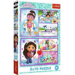 Trefl: Gabby s Dollhouse - puzzle cu 2 x 70 piese