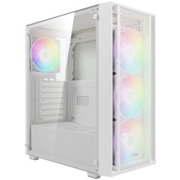 Carcasa PC GAMDIAS Aura GC2 Elite, Middle Tower, Fara sursa, ARGB, White
