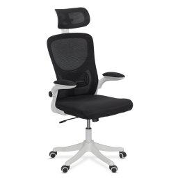 Scaun de birou negru ergonomic cu suport lombar si tetiera reglabila OFF 336