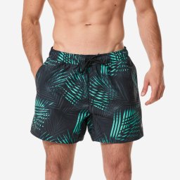 Șort de baie scurt surf 15" 100 Palm mint Bărbați