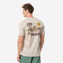 Tricou anti-UV croială amplă Print Bej Bărbați