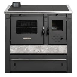 Soba de gatit si incalzit Pro-Termo Panonia Gri, cu plita si cuptor 10kW, evacuare stanga