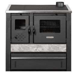 Soba de gatit si incalzit Pro-Termo Panonia Gri, cu plita si cuptor 10kW, evacuare dreapta
