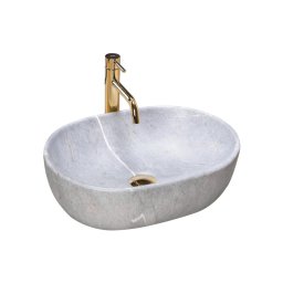 REA-U9889 - Lavoar pe blat LARA 35x48,5 cm ceramică/gri/imitație de piatră