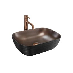 REA-U6384 - Lavoar pentru blat BELINDA 33x46,5 cm ceramică/negru/maro