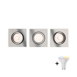 Philips - Set 3x spot tavan încastrat LED RGBW dimabil DONEGAL 3x GU10/4,8W/230V, cu telecomandă