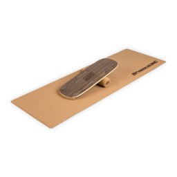 BoarderKING Indoorboard Flow, placa echilibru, saltea, cilindru, lemn / pluta (FIA2-FlowFunierholz)