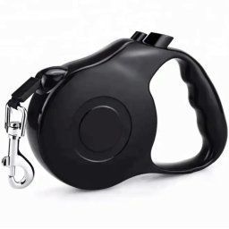 Lesa Retractabila Automata cu carabina pentru caini, lungime sfoara 5m, culoare Neagra