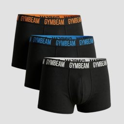 GymBeam Boxeri pentru bărbați FIT Trunks 3Pack Black L