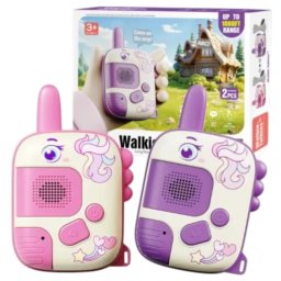 Set 2 statii Walkie-Talkie Unicorn pentru copii, roz si mov