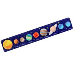 Puzzle din lemn tip incastru Planetele Sistemului Solar 3D pentru copii