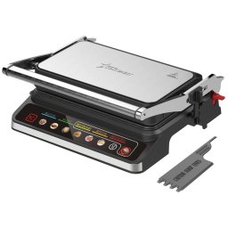 Gratar electric STARCREST SGR-2818CD, 1600 W, Placi detasabile cu invelis ceramic, Control digital, 7 moduri de gatire presetate, Deschidere la 180 , Suprafata de gatire 28.8 x 18.4 cm, Spatula curata