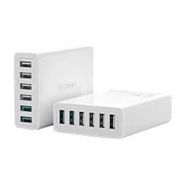 Incarcator de retea BW-S15 Charger 6x USB , QC 3.0, 60 W Alb