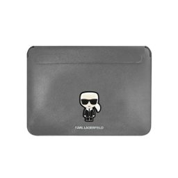 Husa de protectie Karl Laferfeld Saffiano Ikonik 16 pentru laptop, Argintiu