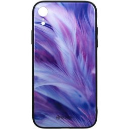 Husa Carcasa Glass print pentru iPhone XS, Feather