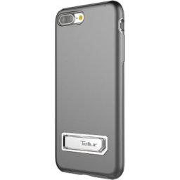 Husa Carcasa Premium Kickstand Ultra Shield pentru iPhone 7 Plus, Argintiu