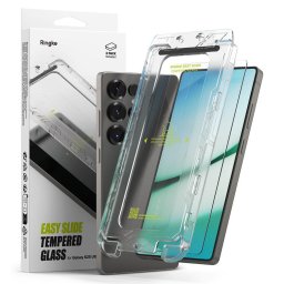 Husa Husa RINGKE EASY SLIDE, pachet de 2, sticlă securizată pentru Galaxy S25, ultra transparentă