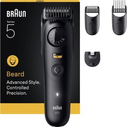 Aparat de barbierit Trimmer barbă Braun 40 trepte lungime, 120 min autonomie, lavabil, acumulator Li-Ion