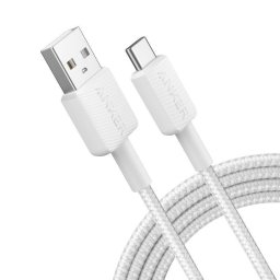 322 USB-A to USB-C Cable Nylon 1,8m -White