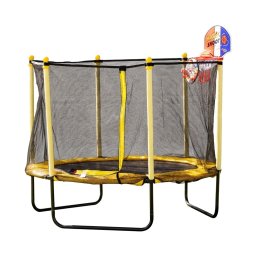 Trambulina Chipolino Sporty 140 cm cu cos baschet yellow
