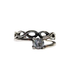Inel pentru Dama Argint 925, Jolie, Model Impletit, cu Piatra 4.3 gr, Marimea 57, 2.5 x 2 cm, Argintiu