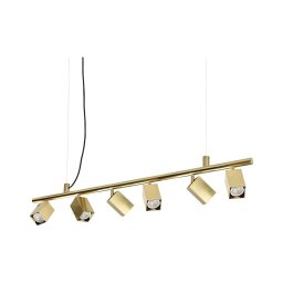 Ideal Lux - Lustră LED suspendată pe cablu DYNAMITE, 6x GU10/7W/230V, CRI 90, alamă