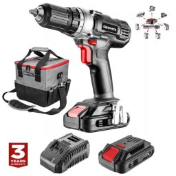 Masina de gaurit, insurubat (bormasina), cu 2 acumulatori 2 Ah, incarcator, 18 V Li-ion, geanta, mandrina 2-13 mm, Graphite Energy