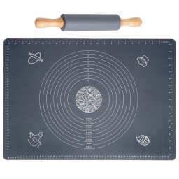 Set din silicon pentru framantat si întins aluatul 64x45 cm, cu tavalug