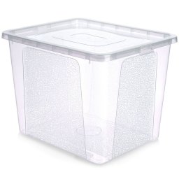 Cutie de depozitare transparenta 30 L cu capac etans, stivuibila