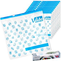 Set 10 pungi resigilabile pentru alimente 27x26 cm, etanse si reutilizabile