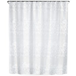 Perdea de dus impermeabila 180x180 cm, PEVA, cu 12 carlige, model floral