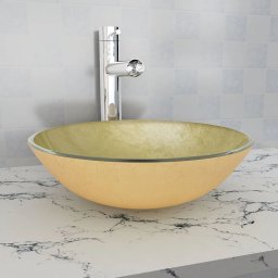 Chiuveta din sticla securizata, 42 cm, auriu GartenMobel Dekor