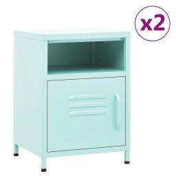 Noptiere, 2 buc., verde menta, 35x35x51 cm, otel GartenMobel Dekor