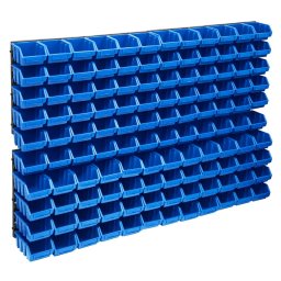 Set cutii depozitare 128 piese, panouri perete, albastru&negru GartenMobel Dekor