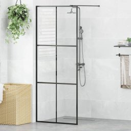 Paravan de dus walk-in negru 80x195 cm sticla ESG transparenta GartenMobel Dekor
