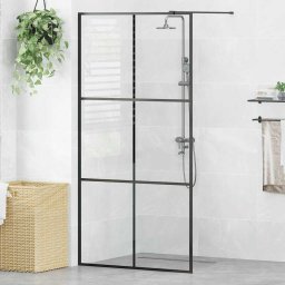 Paravan dus walk-in, negru, 100x195 cm, sticla ESG transparenta GartenMobel Dekor