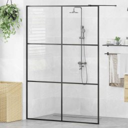 Paravan de dus walk-in negru 140x195 cm sticla ESG transparenta GartenMobel Dekor