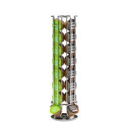 Suport capsule cafea Leziter, rotativ, cromat, 32 locuri