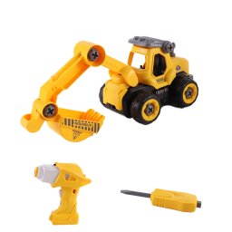 Masina cu telecomanda Leziter pentru copii, 24 piese, model excavator